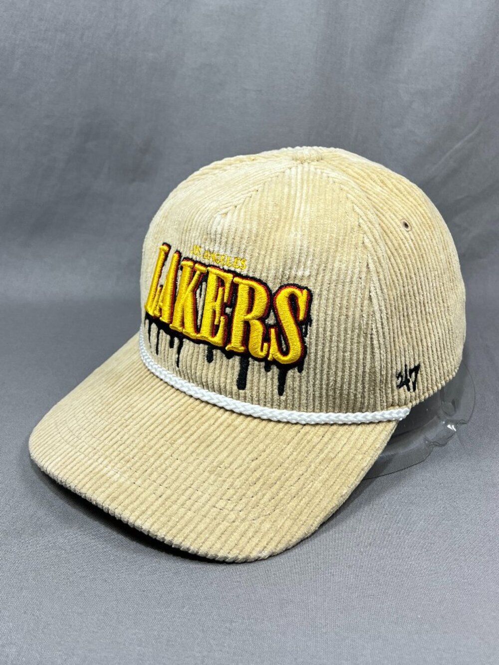 Los Angeles Lakers LA 47 Brand NBA Snapback Hat Corduroy Retro Streetwear Mens